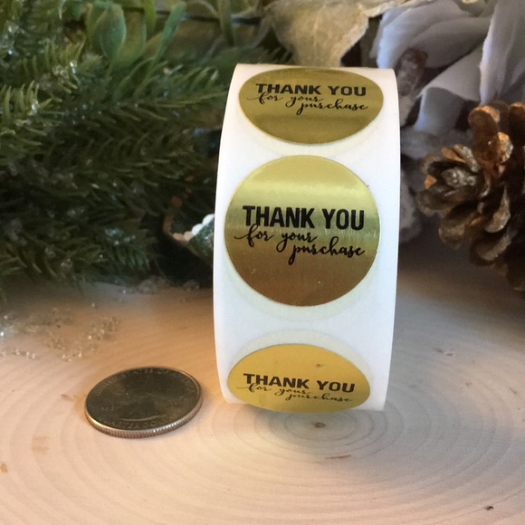 500 Gold Foil Stickers Thank You for your purchase PRICE IS FIRM - Picture 7 of 8